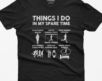 Rolig löpar-T-shirt: Saker jag gör på min fritid, maraton-T-shirt