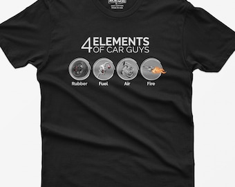 T-shirt Car Guy 4 éléments, cadeau amusant pour les amateurs de voitures
