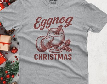 Funny Eggnog Christmas Shirt: Vintage Santa Holiday Tee