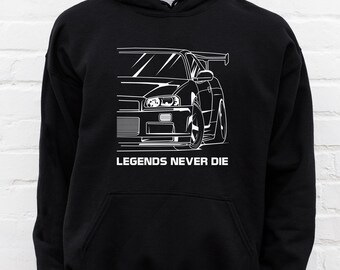 Skyline-Inspired JDM Hoodie: Twin-Turbo Sports Car Sweatshirt