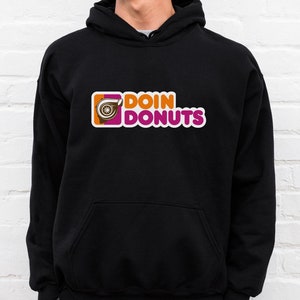 Black dunkin donuts hoodie sale