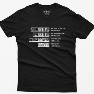 Shirt grappige autoliefhebber Onderstuur, overstuur, pk en koppel, autoliefhebber cadeau, cadeau voor monteur, shirt automan, cadeaus voor hem
