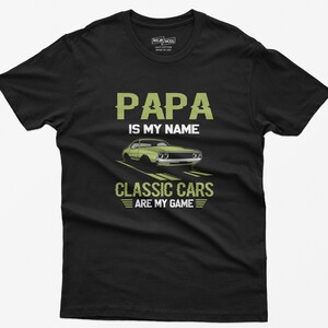 パパのクラシックカーシャツ、お父さんへのカーガイギフト、おじいちゃんへのヴィンテージカーTシャツ、父の日のギフト、クラシックカー愛好家への彼へのシャツ