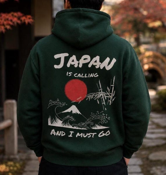 Japan is Calling Hoodie, Mount Fuji Wave Sweatshirt, Tokyo Travel