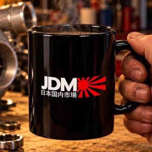 JDMコーヒーマグ、旭日旗デザインの日本車文化カップ、輸入車好きへのギフト