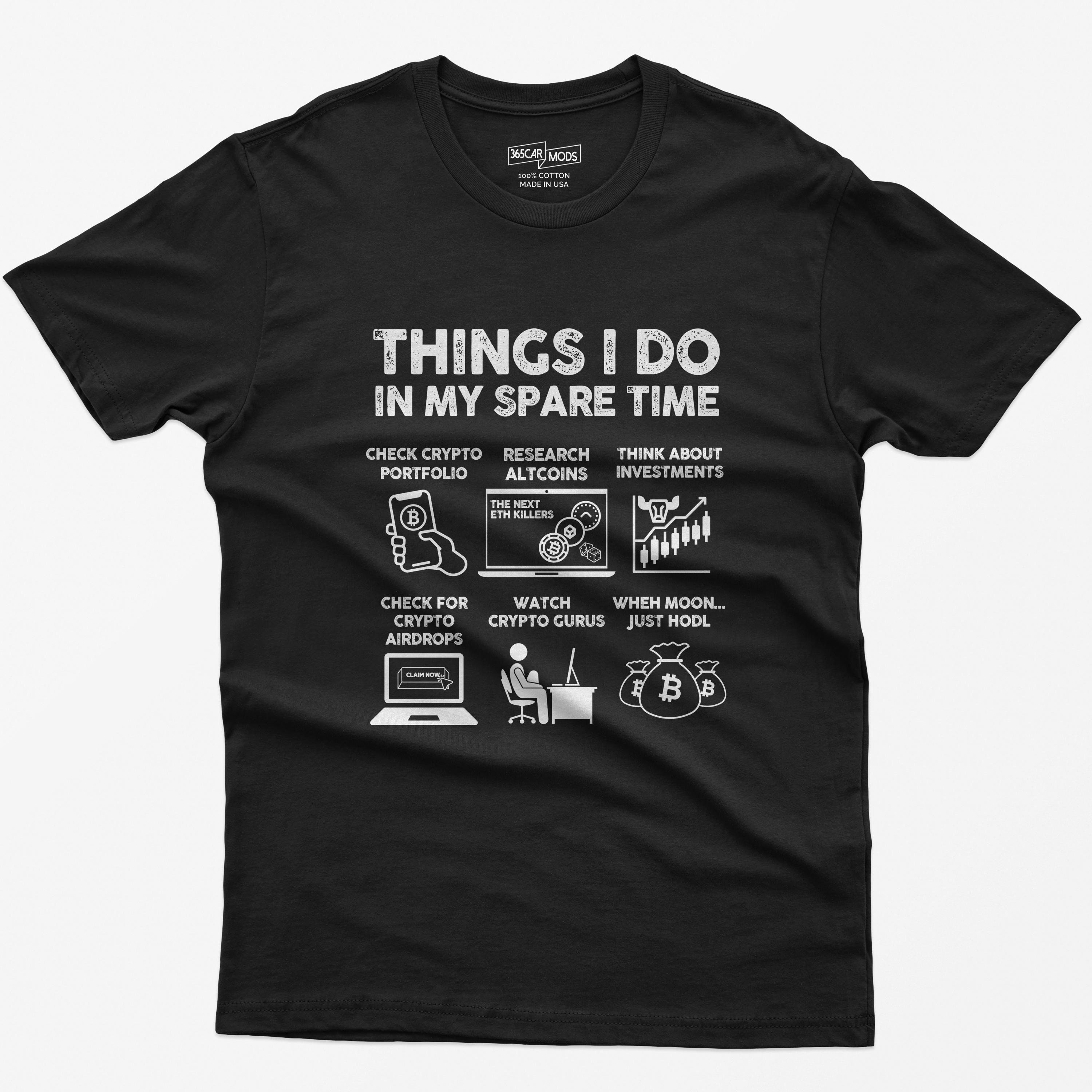 T-shirt Bitcoin Crypto Enthusiast: dingen die ik in mijn vrije tijd doe -  Etsy Nederland