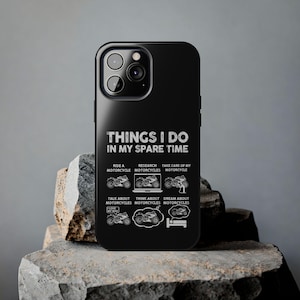 Étui pour iPhone moto drôle, cadeau motard, choses que je fais pendant mon temps libre, étui pour téléphone, cadeau pour amateur de moto, étui pour fan de moto de sport, cadeau pour lui