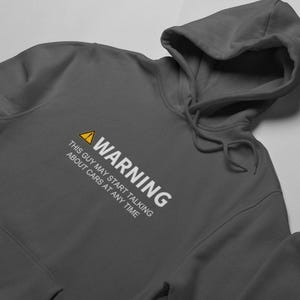 warning this guy may start talking about cars at any time funny hoodie for men, car guy gift, car lover hooded sweatshirt, car enthusiast, birthday gift hoodie for him