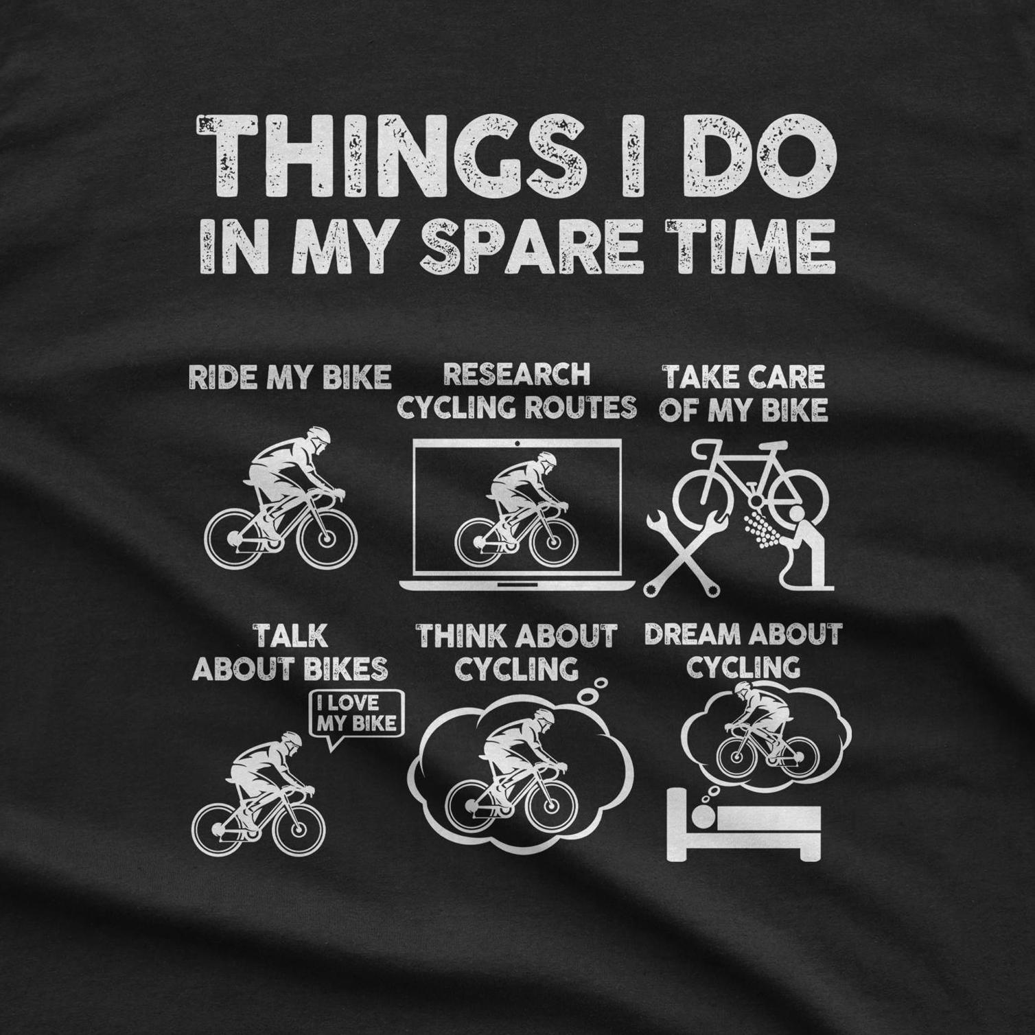 Fahrrad T-Shirt I Want To Ride My Bike Herren Berg Straße BMX Hipster