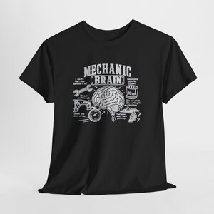 Mechanic Brain Shirt, Funny 10mm Socket Tee, Auto Repair Gearhead Gift for Him, Garage Guy Humor