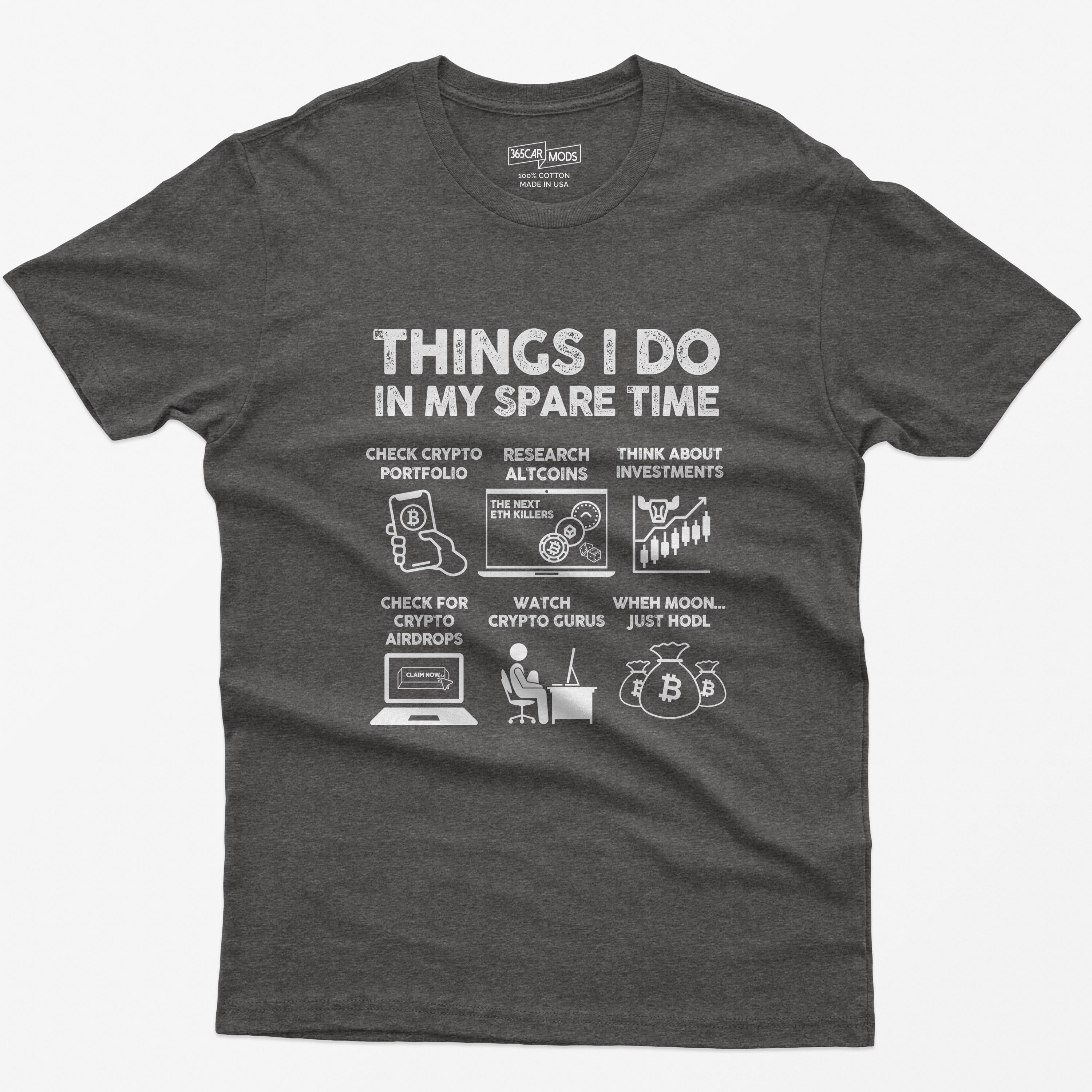 T-shirt Bitcoin Crypto Enthusiast: dingen die ik in mijn vrije tijd doe -  Etsy Nederland