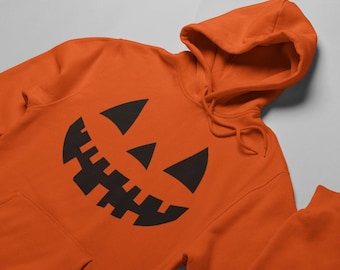 Pumpa ansikte Halloween huvtröja, bomulls- och polyesterblandning
