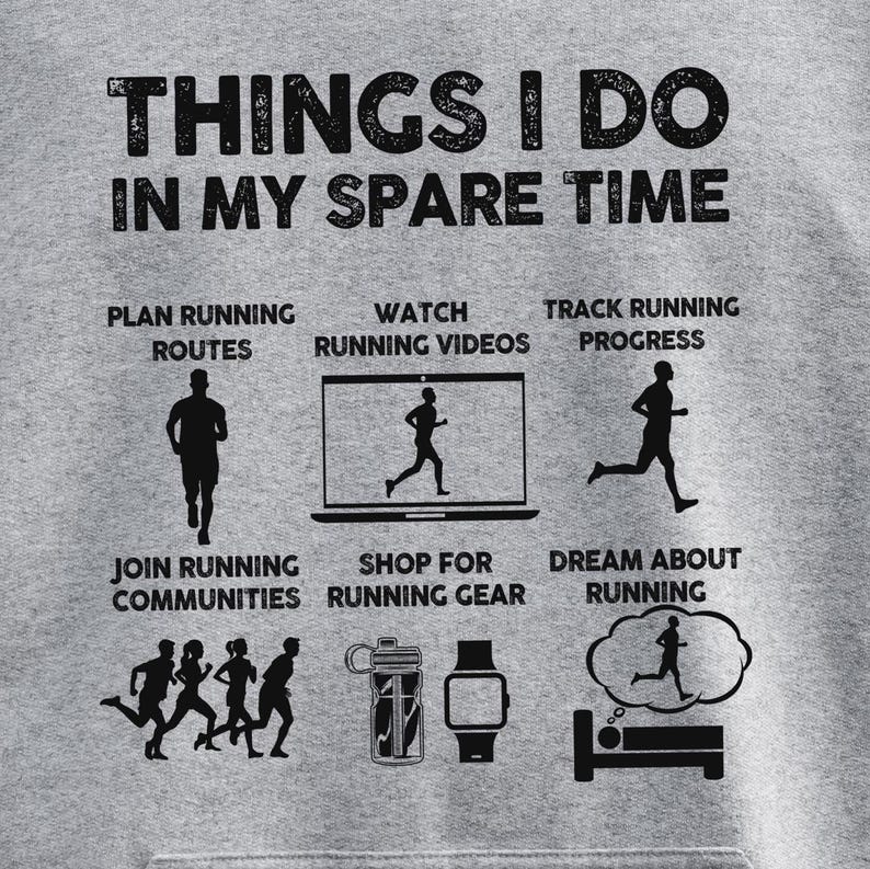 funny running sports grey hoodie for runners