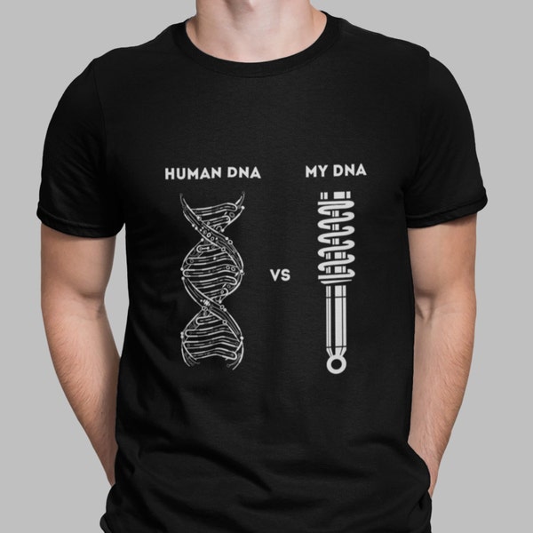 Lustiges Auto-Kerl-Shirt, menschliche DNA gegen Auto-Kerl-DNS, Auto-Liebhaber-T-Stück, Auto-Enthusiasten-Geschenke, Mechaniker-Shirt, Geschenk für Ehemann, Freund, Petrolhead