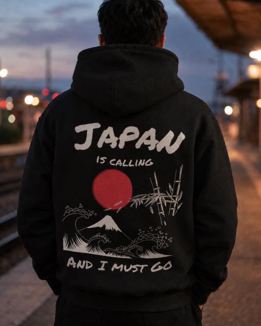 Japan is Calling Hoodie, Mount Fuji Wave Sweatshirt, Tokyo Travel