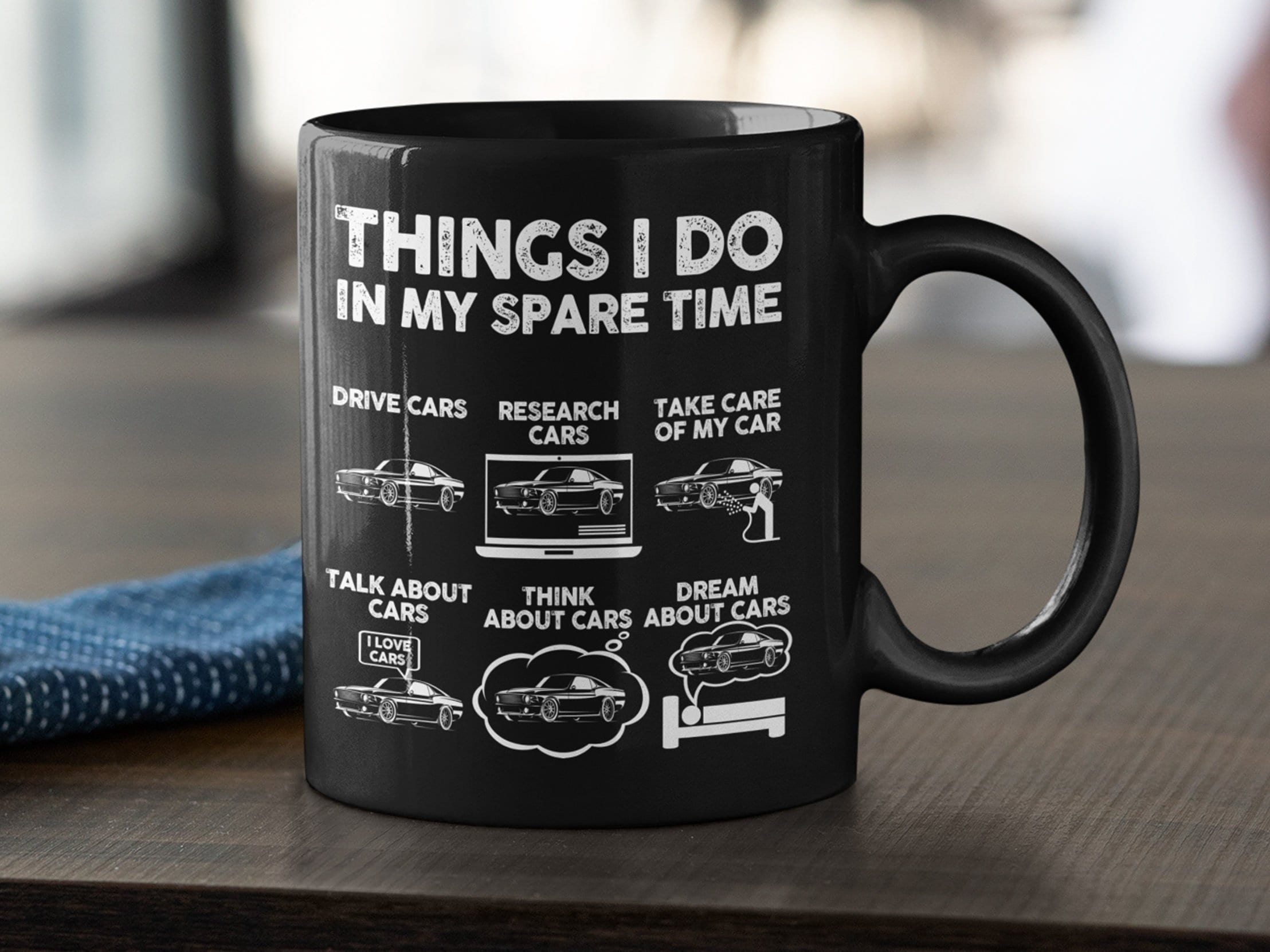 Things I Do in My Spare Time Ceramic Coffee Mug, Funny Car Mug, Car Guy  Gift, Car Lovers, Muscle Cars, Gift for Husband, Dad 