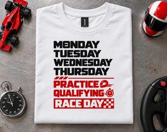 Race Weekend Shirt, Practice Qualifying Race Day, Funny Motorsport Speedway Tee, Gift for Him