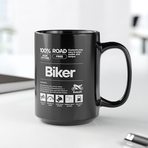 Funny Biker Mug, Motorcycle Gift for Him, Biker Definition Coffee Cup, Biker Dad Gift, Motorcyclist Mug, Gift for Husband or Boyfriend