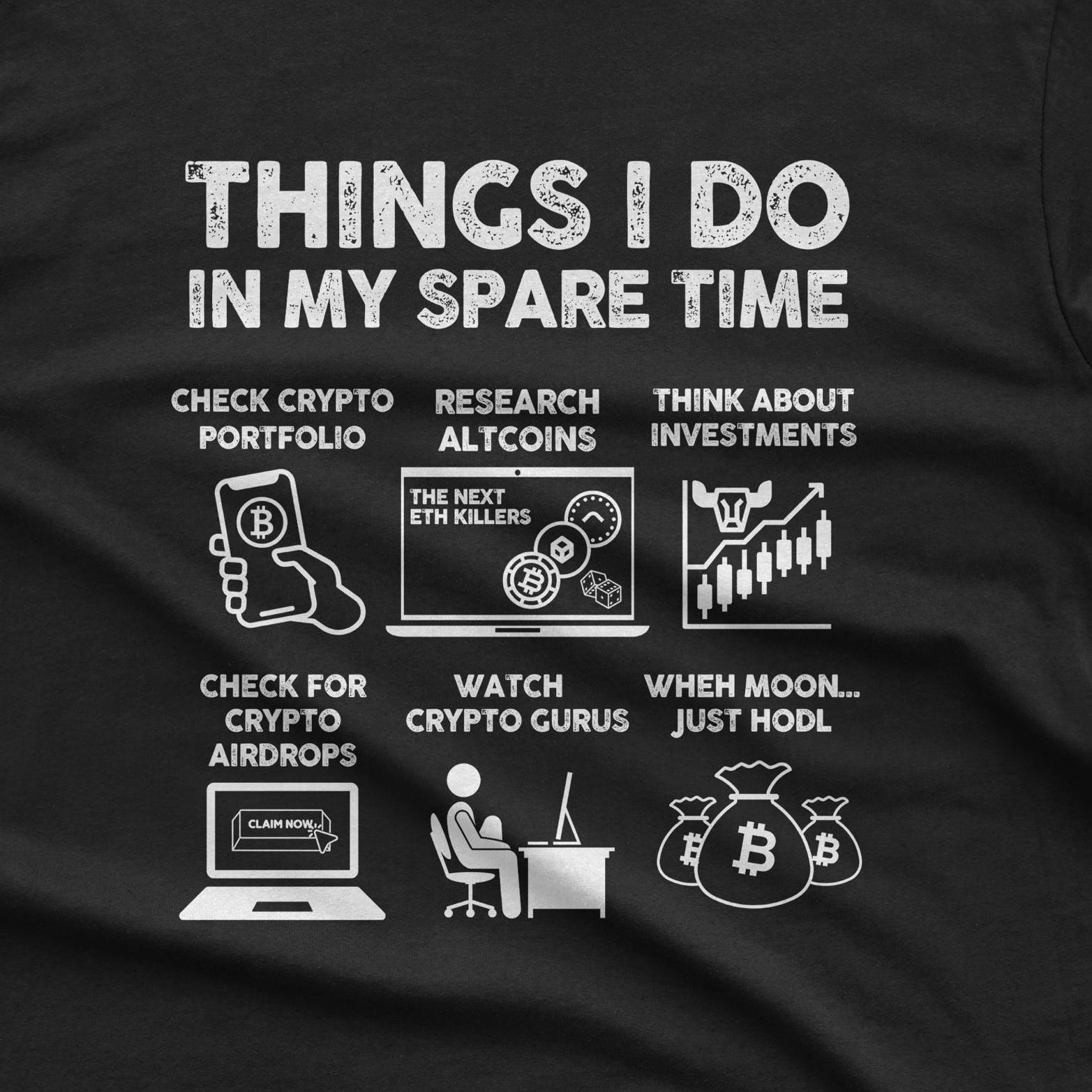 T-shirt Bitcoin Crypto Enthusiast: dingen die ik in mijn vrije tijd doe -  Etsy Nederland