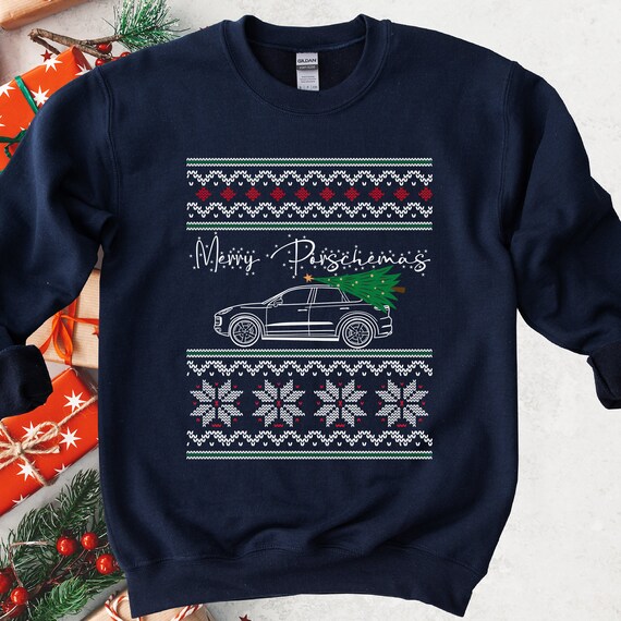 Ugly Christmas Sweater Merry Porschemas Christmas Sweatshirt Christmas Gift Car Guy Holiday Gift Ugly Xmas Gift for Him SUV Lover Gift Etsy