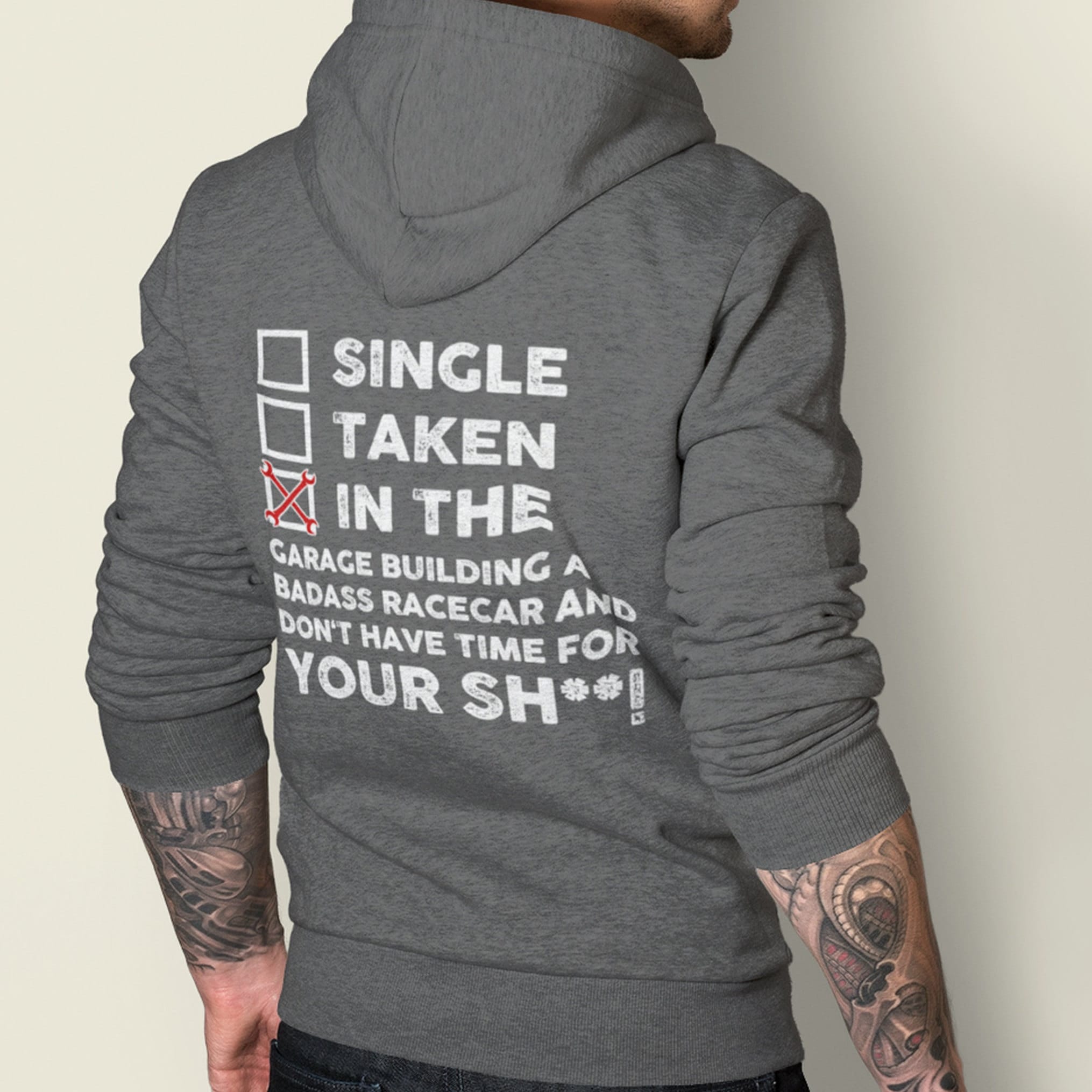 Single Taken in the Garage Building a Racecar Hoodie Mechanic