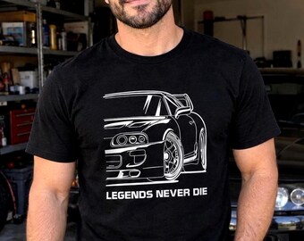 JDM Car Shirt, Legends Never Die, 90s Japanese Sports Car Tee, Gift for Him