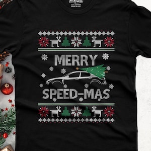 Merry Speed-mas JDM Car T-Shirt, Ugly Christmas Tee