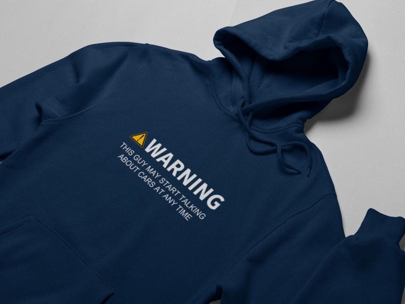 warning this guy may start talking about cars at any time funny hoodie for men, car guy gift, car lover hooded sweatshirt, car enthusiast, birthday gift hoodie for him