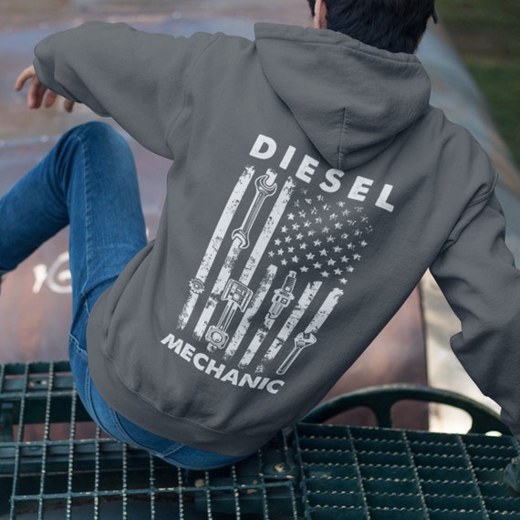 Diesel Mechanic Hoodie Mechanic Gifts Technician Hoodie Handyman Gift Husband Gift Boyfriend Gift American Flag Car Hoodie for Men Etsy