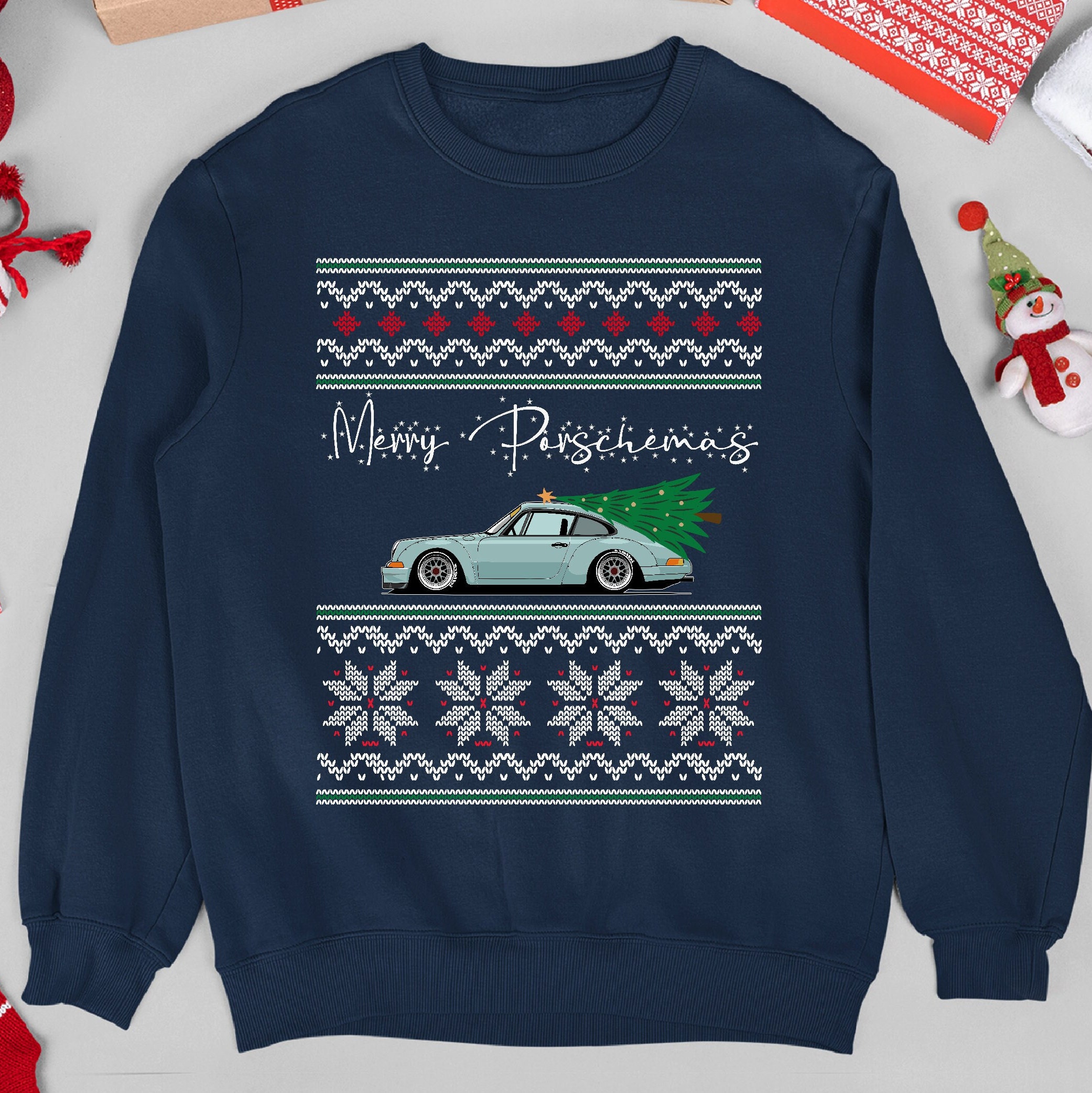 Pull de Noel moche sweat shirt de Noel joyeux Porschemas voiture de sport classique cadeau de Noel cadeau des fetes de fin d annee pull de Noel moche Etsy France
