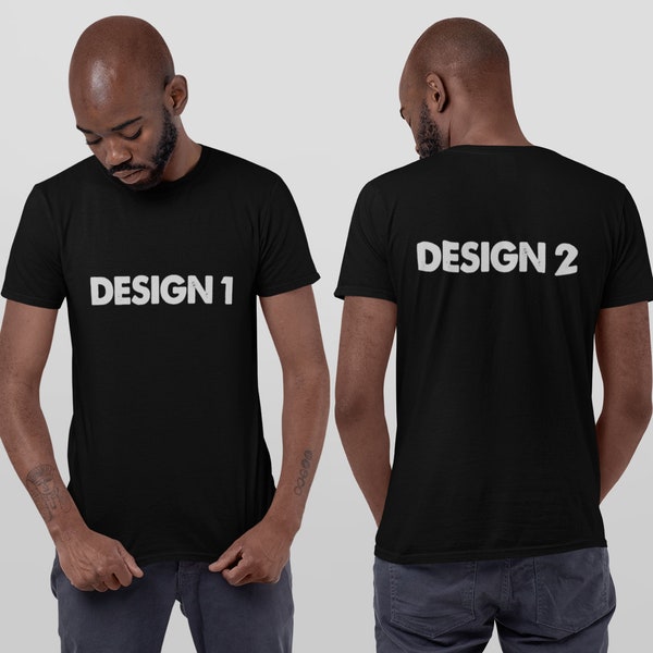 Beidseitiges Design-Upgrade für T-Shirt, Sweatshirt, Hoodie, Tasse - Benutzerdefiniertes Add-On für Vorder- und Rückseite