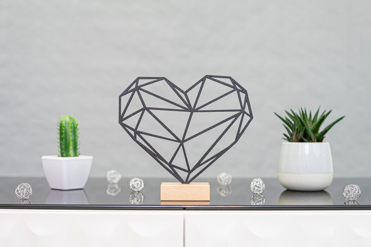 Décoration Bois & Métal Coeur