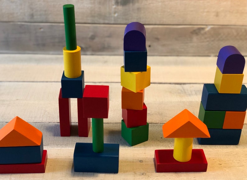 Wooden Building Blocks Wooden Toys for Toddlers Non Toxic Wood Blocks