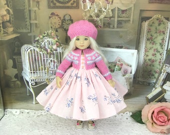 Little Darling Dolls Outfit Dress Cardigan Hat