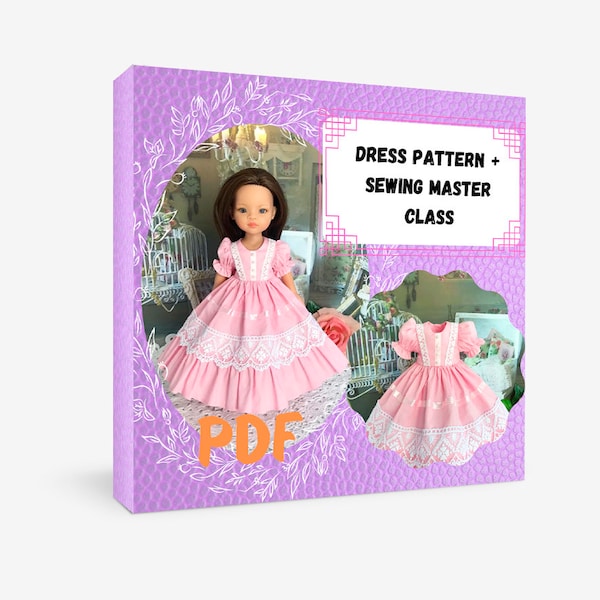 Paola Reina doll dress patterns + sewing master class fits 13" Paola Reina dolls clothes DIY PDF file