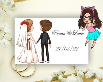 Little People Wedding Stickers Rectangle Wedding Stickers - Etsy