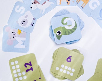 ABC Lernkarten  123 Flash Cards deutsch Montessori 123 Lernkarten Alphabet Buchstaben lernen Kinder ABC Lernkarten für Kinder