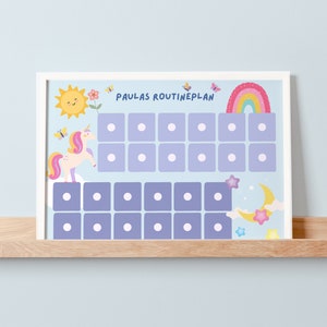 Piano di routine per bambini routine serale personalizzata routine mattutina per bambini routine quotidiana per bambini carte routine per bambini unicorno montessori