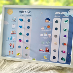 Mogenroutine und Abendroutine für Kinder magnetisch Tagesplaner Kindergarten magnetisch Routineplan für Kinder Geschenk Tagesplan adhs
