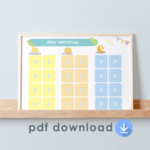 Plano diário para as crianças imprimirem Rotina diária infantil Montesori Rotina diária infantil Planejador diário infantil Rotina personalizada download em pdf