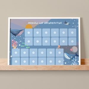 Piano di routine per bambini routine serale personalizzata routine mattutina per bambini routine quotidiana per bambini carte routine per bambini sott'acqua montessori