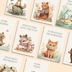 Tarjetas de afirmación para niños, regalo de inscripción escolar, tarjetas de atención plena, amor propio, los niños fortalecen la confianza en sí mismos Montessori