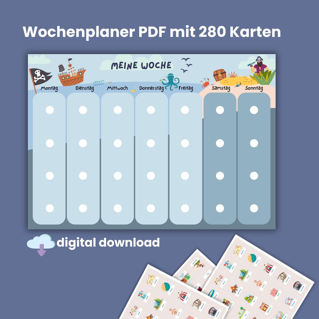 Wochenplan Für Kinder Zum Ausdrucken PDF Montessori Wochenplaner Mit
