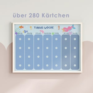 Wochenplaner für Kinder Montessori Personalisierter Wochenplan mit Symbolkarten, Aktivitäten & Routinekarten Meerjungfrau Ocean Unterwasser