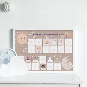 Routineplan für Kinder personalisiert Abendroutine Kinder Morgenroutine Kinder Tägliche Routine Kinder Routinekarten Boho