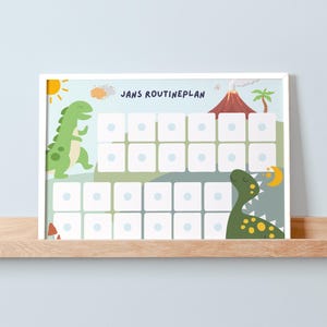 Routineplan voor kinderen gepersonaliseerd Avondroutine kinderen Ochtendroutine kinderen Dagelijkse routines kinderen Routinekaarten Dinos Montessori