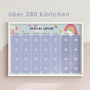Planificador Semanal Unicornio Planificador Semanal Montessori Infantil personalizado con tarjetas de símbolos, actividades y tarjetas de rutina Planificador Familiar Planificador de Rutinas