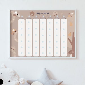 Wochenplan für Kinder Wochenplan  Montessori Wochenplaner Kinder A3  Routineplan Kinder Wochenplaner personalisiert  Montessori