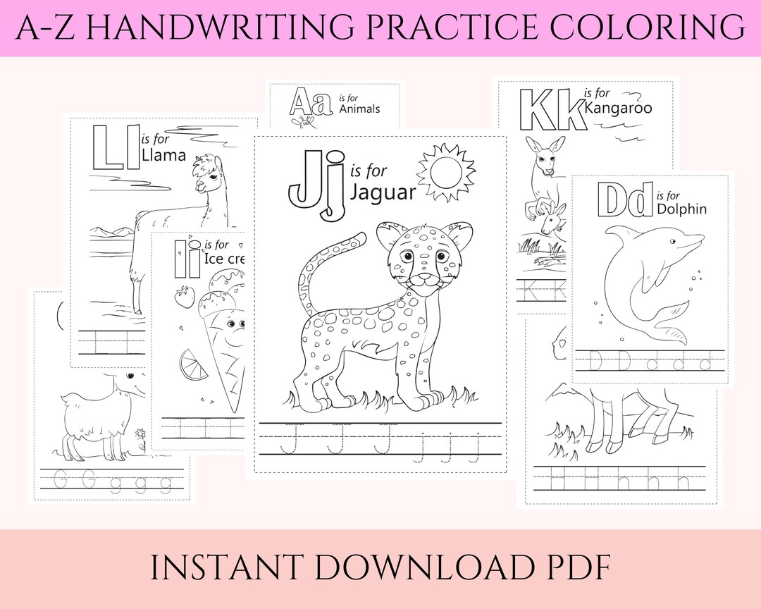Handwriting Practice and Coloring Pages. Instant Download. - Etsy