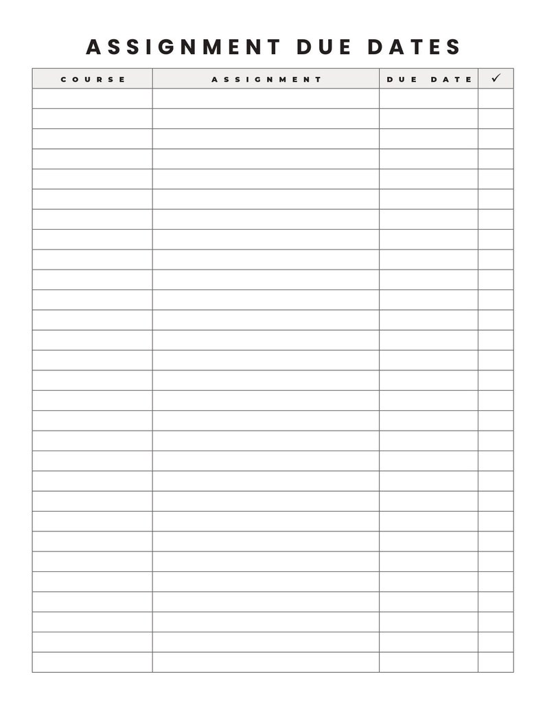 Homework tracker pdf image